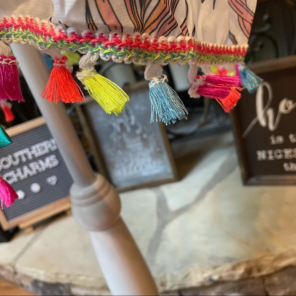 NWT Floral Print Boho Kimono with Tassels Size XL - Picture 5 of 11